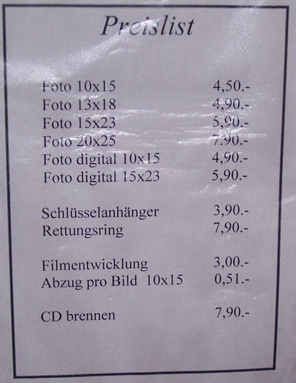 Fotopreisliste