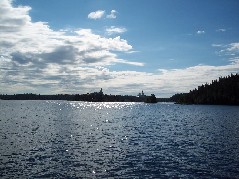 die Insel Walaam vom Schiff aus gesehen